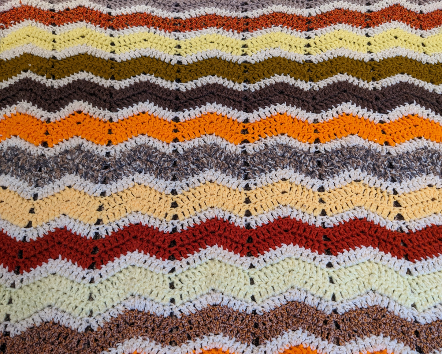 Vintage 1980's Small Crochet Blanket