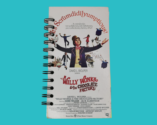 Willy Wonka And The Chocolate Factory Upcycled VHS Movie Notebook