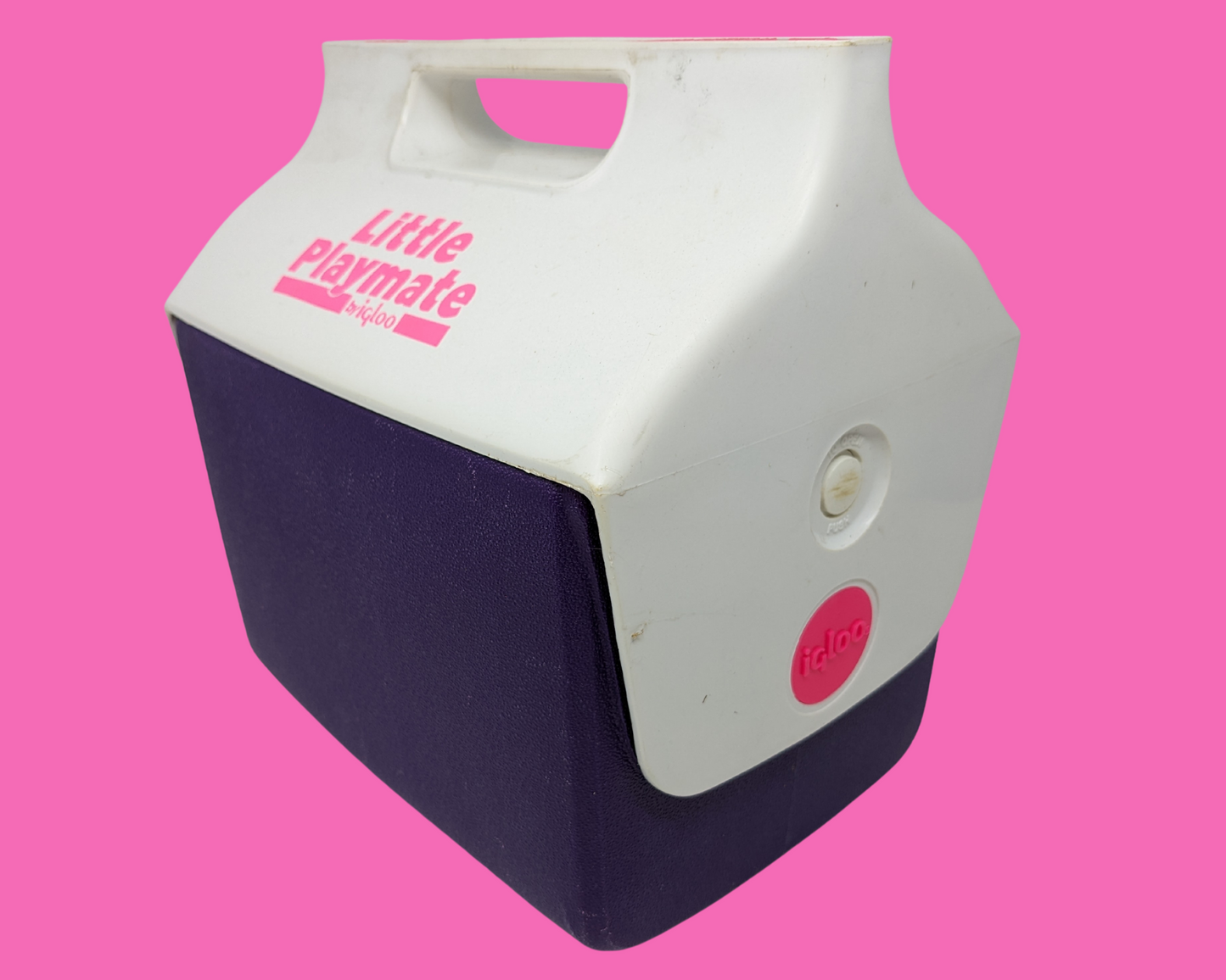 Vintage 1990's White and Purple Little Playmate by Igloo Cooler
