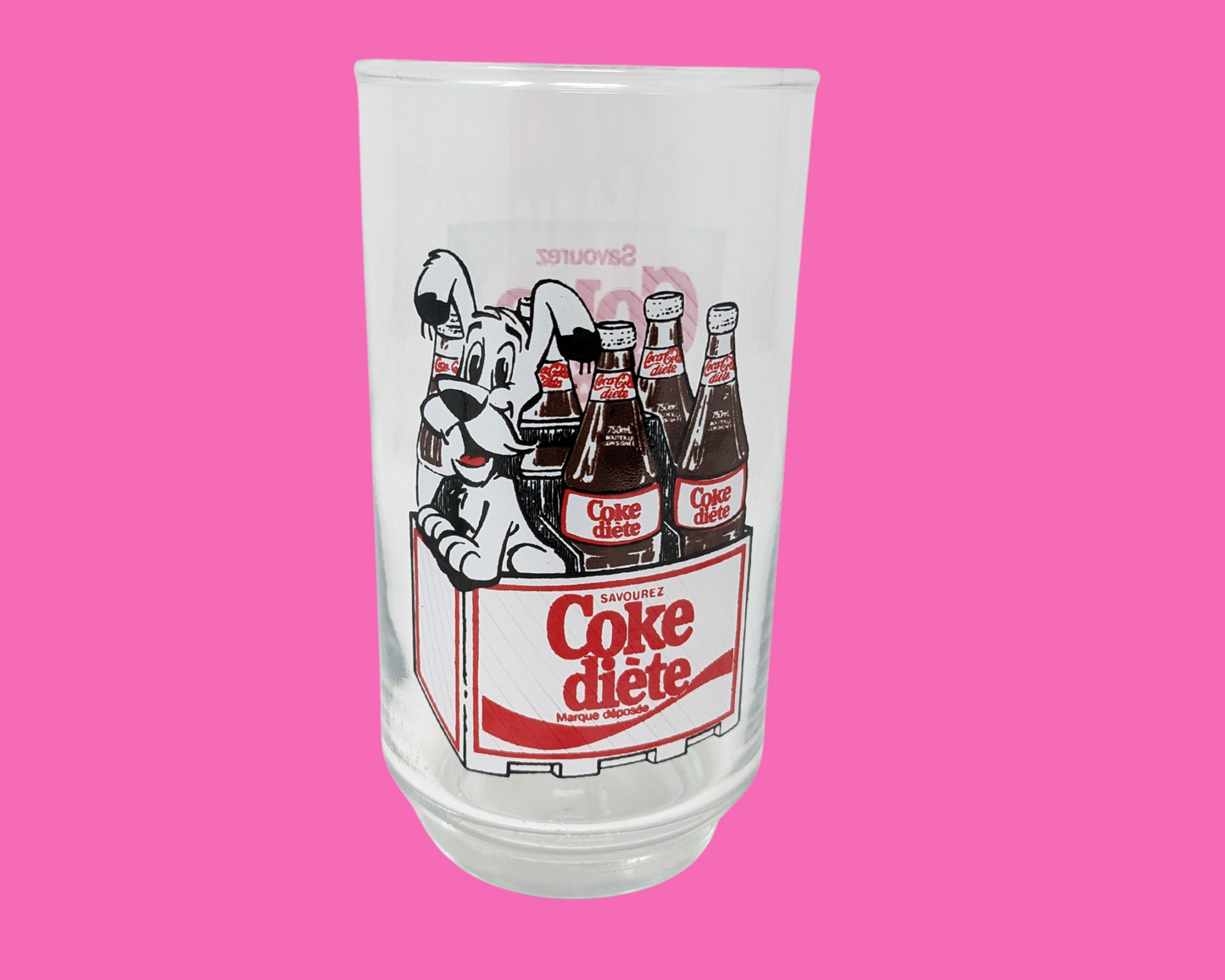 Vintage 1980's Set of Two Diet Coke Glasses // Astérix et Obélix, Idéfix et Obélix