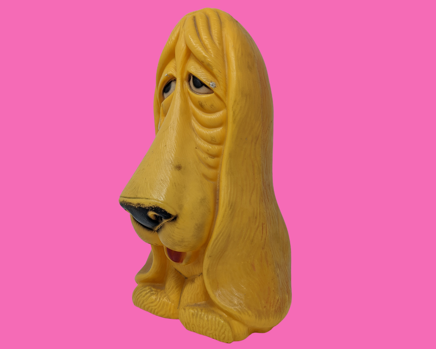 Vintage 1980's Plastic Hound Dog Plastic Piggy Bank
