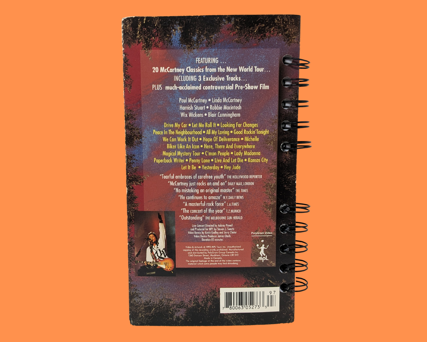 Paul McCartney, Paul Is Live In Concert Cahier de film VHS