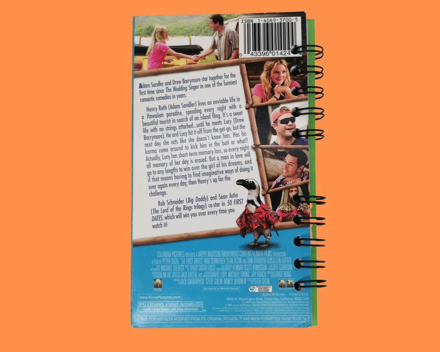 50 First Dates Upcycled VHS Movie Notebook
