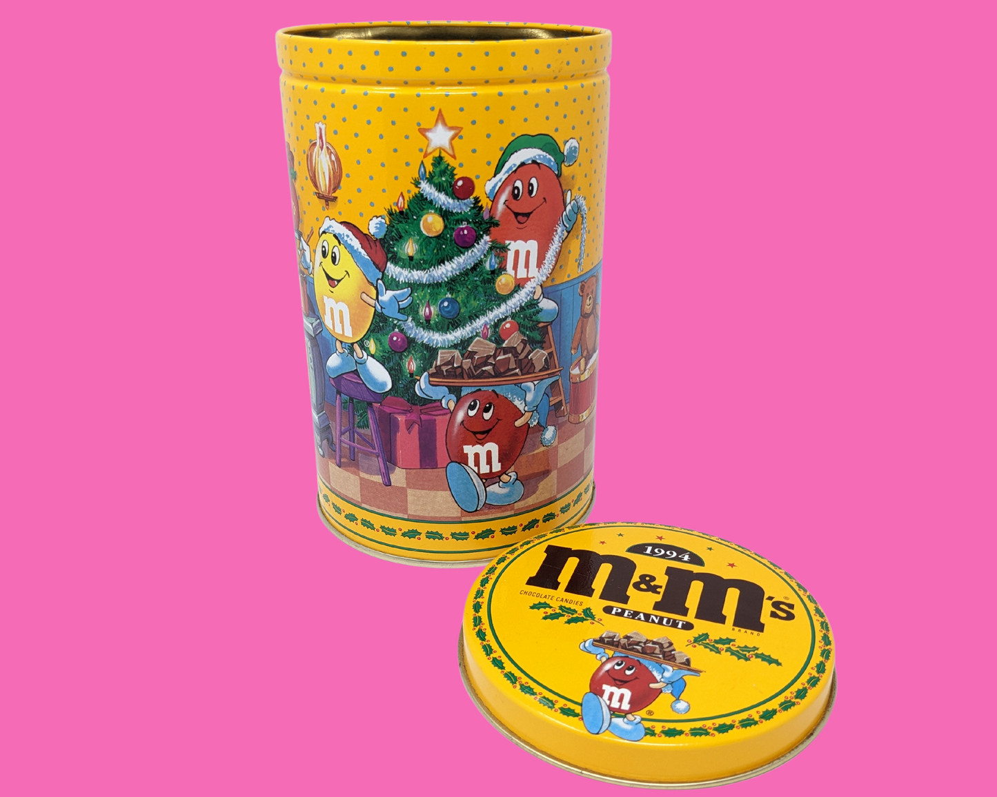 Vintage 1994 Peanut M&M's Chocolate, Christmas, Tin Box