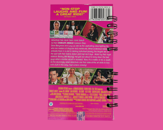 Cahier de film VHS recyclé Charlie's Angels
