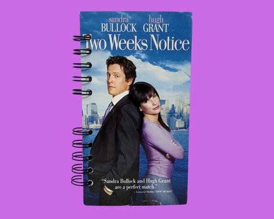 Cahier de film VHS avec préavis de deux semaines