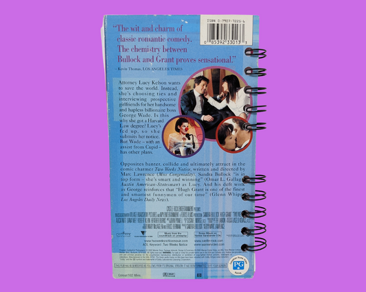 Cahier de film VHS avec préavis de deux semaines