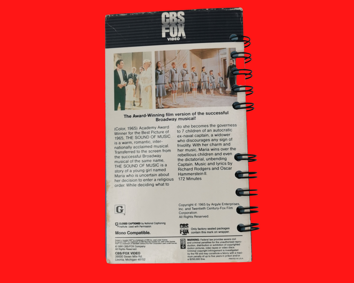 The Sound Of Music Upcycled VHS Movie Notebook