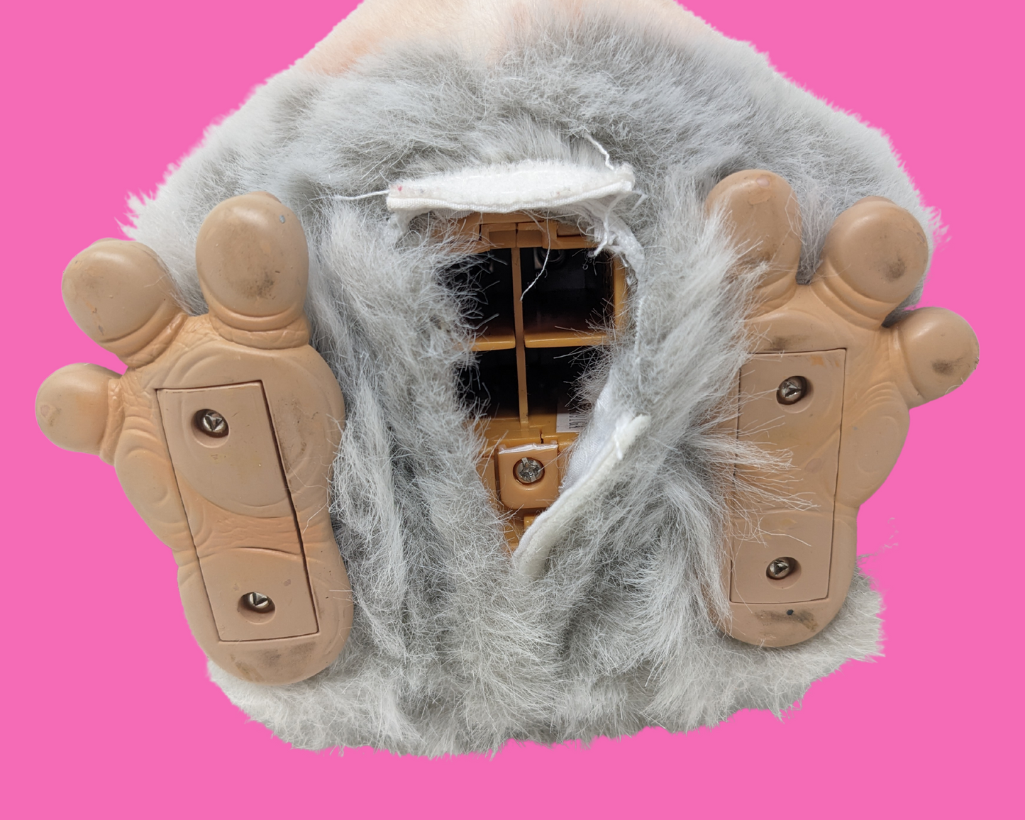 Retro, Gray Fluffy Furby Toy