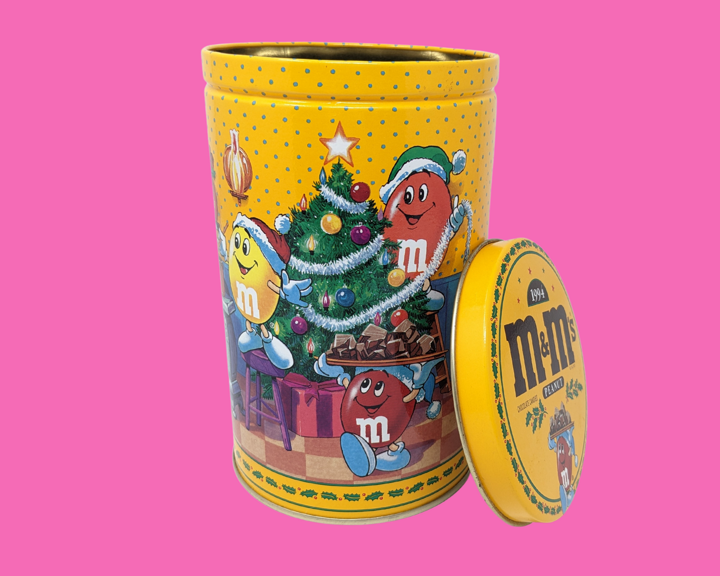 Vintage 1994 Peanut M&amp;M's Chocolate, Christmas, Tin Box