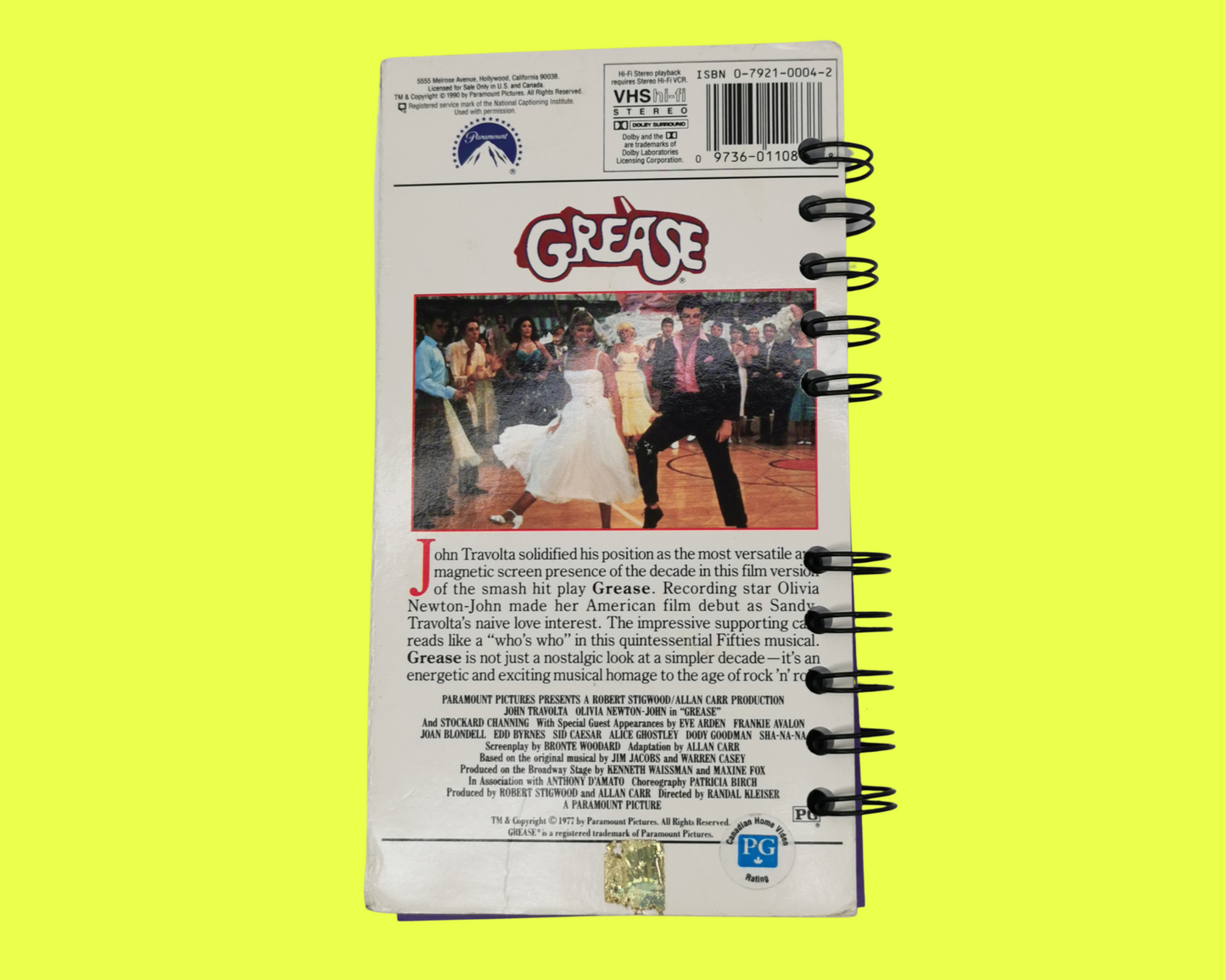 Cahier de film VHS Graisse