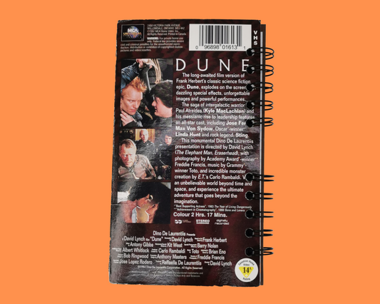 Cahier de film VHS recyclé Dune