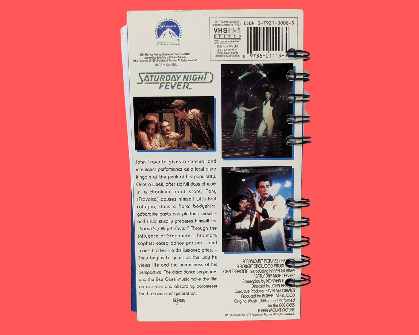 Saturday Night Fever VHS Movie Notebook