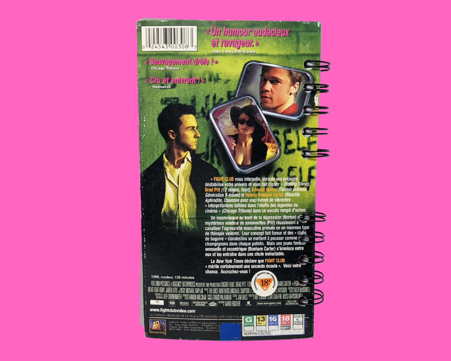 Cahier de film VHS Fight Club