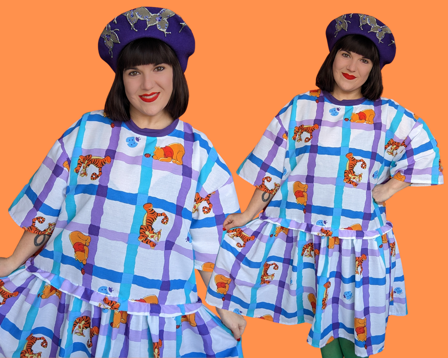 Fait à la main, robe t-shirt Pokemon drap de lit recyclé pour SML-XL
